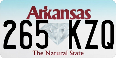 AR license plate 265KZQ