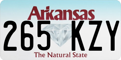 AR license plate 265KZY