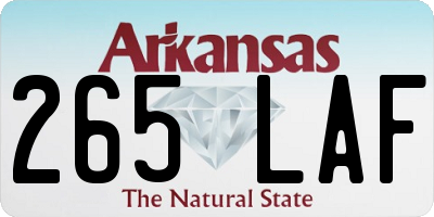 AR license plate 265LAF