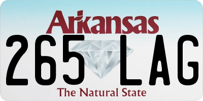 AR license plate 265LAG