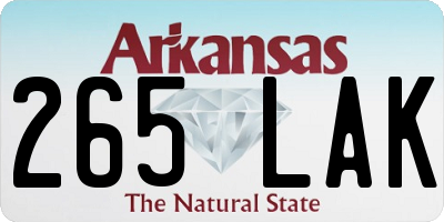 AR license plate 265LAK
