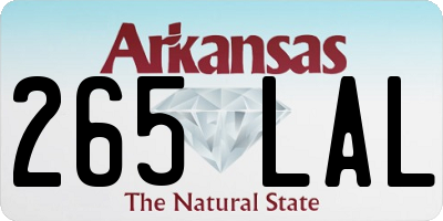 AR license plate 265LAL