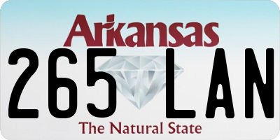 AR license plate 265LAN