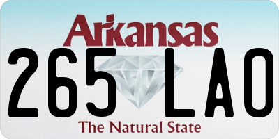 AR license plate 265LAO
