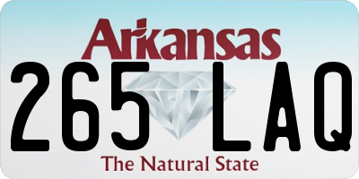 AR license plate 265LAQ