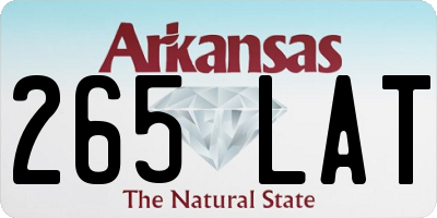 AR license plate 265LAT