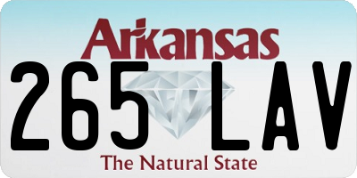 AR license plate 265LAV