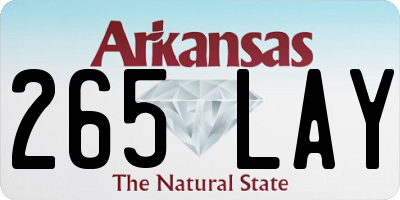 AR license plate 265LAY
