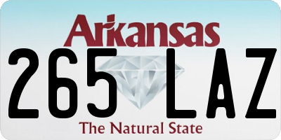 AR license plate 265LAZ