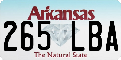 AR license plate 265LBA