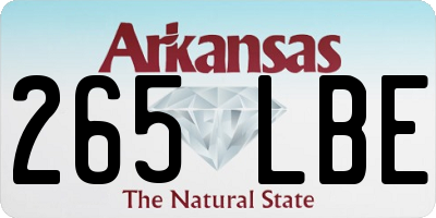 AR license plate 265LBE