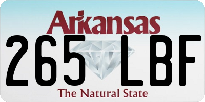 AR license plate 265LBF