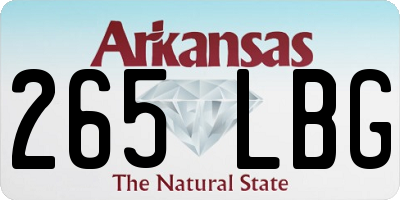 AR license plate 265LBG