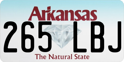 AR license plate 265LBJ
