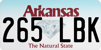 AR license plate 265LBK