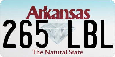 AR license plate 265LBL