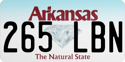 AR license plate 265LBN