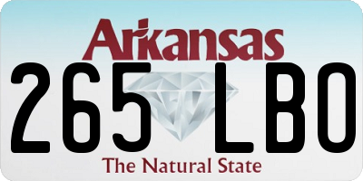 AR license plate 265LBO