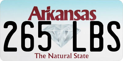 AR license plate 265LBS