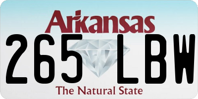 AR license plate 265LBW
