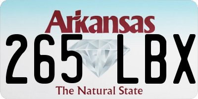 AR license plate 265LBX