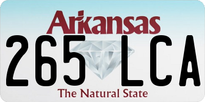 AR license plate 265LCA