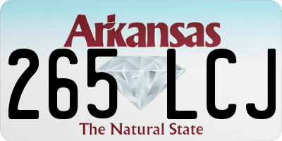 AR license plate 265LCJ