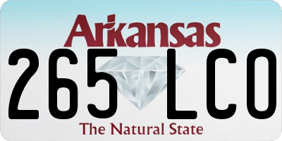 AR license plate 265LCO