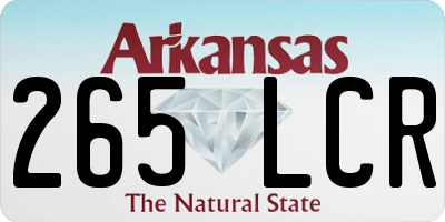 AR license plate 265LCR