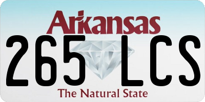 AR license plate 265LCS