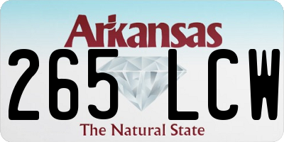 AR license plate 265LCW