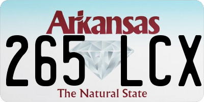 AR license plate 265LCX