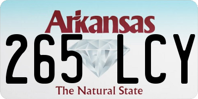 AR license plate 265LCY