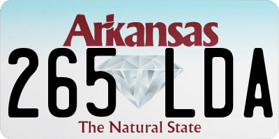 AR license plate 265LDA