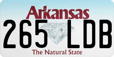 AR license plate 265LDB