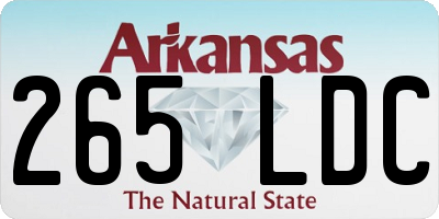 AR license plate 265LDC