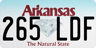 AR license plate 265LDF