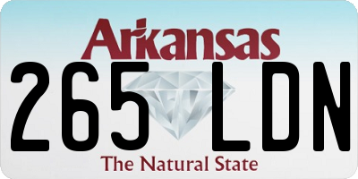 AR license plate 265LDN