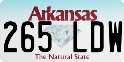 AR license plate 265LDW