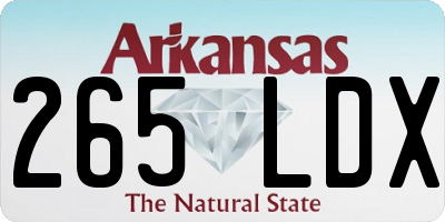 AR license plate 265LDX