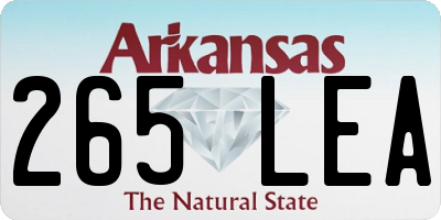 AR license plate 265LEA