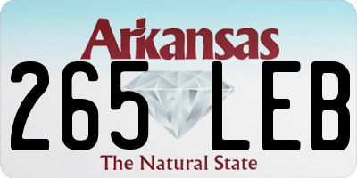 AR license plate 265LEB