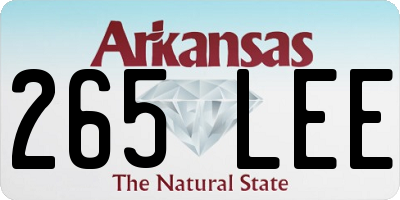 AR license plate 265LEE