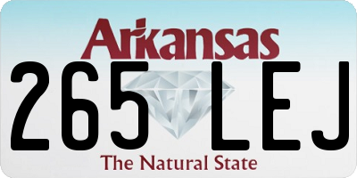 AR license plate 265LEJ