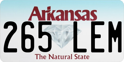AR license plate 265LEM