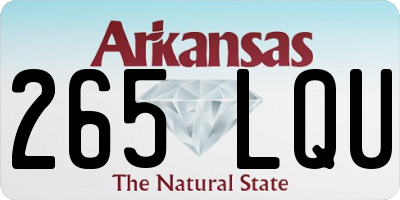 AR license plate 265LQU