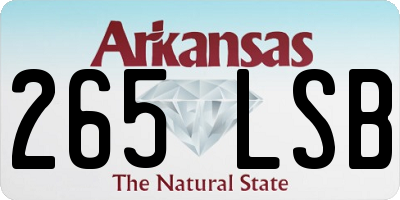 AR license plate 265LSB
