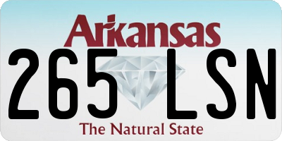 AR license plate 265LSN