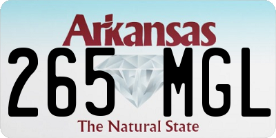 AR license plate 265MGL