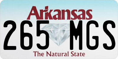 AR license plate 265MGS